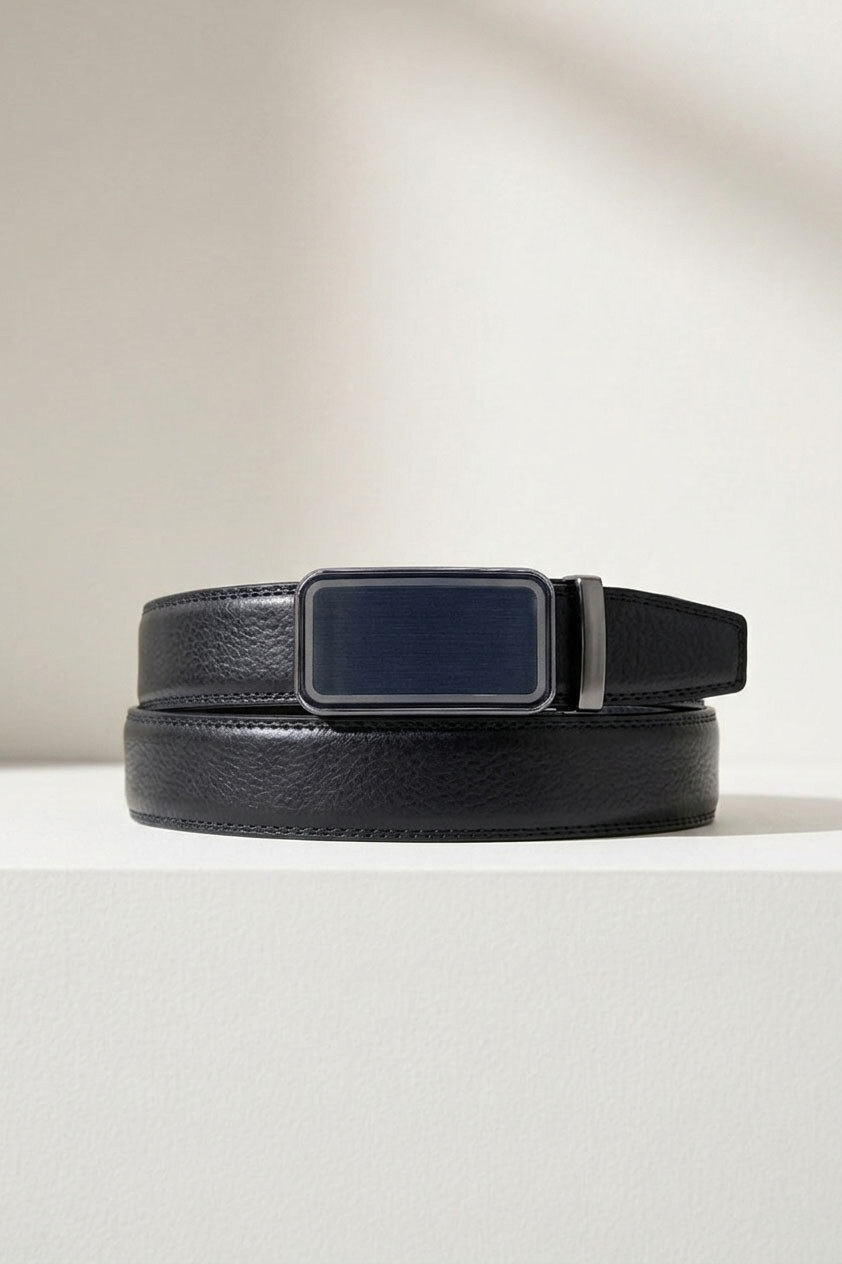 Wholesaler JCL - Men's automatic belt without holes, 35 mm wide, made of cowhide split leather