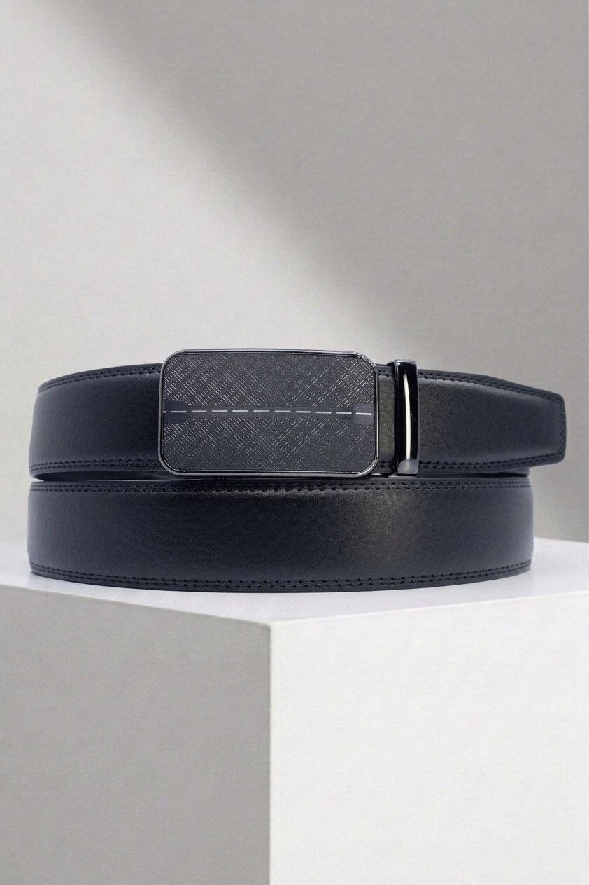 Grossiste JCL - Ceinture automatique homme sans trous largeur 35 mm en croûte de cuir de vachette