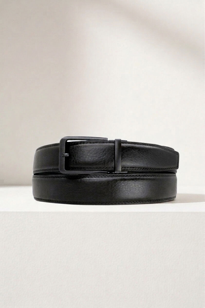 Wholesaler JCL - Men's automatic belt without holes, 35 mm wide, made of cowhide split leather