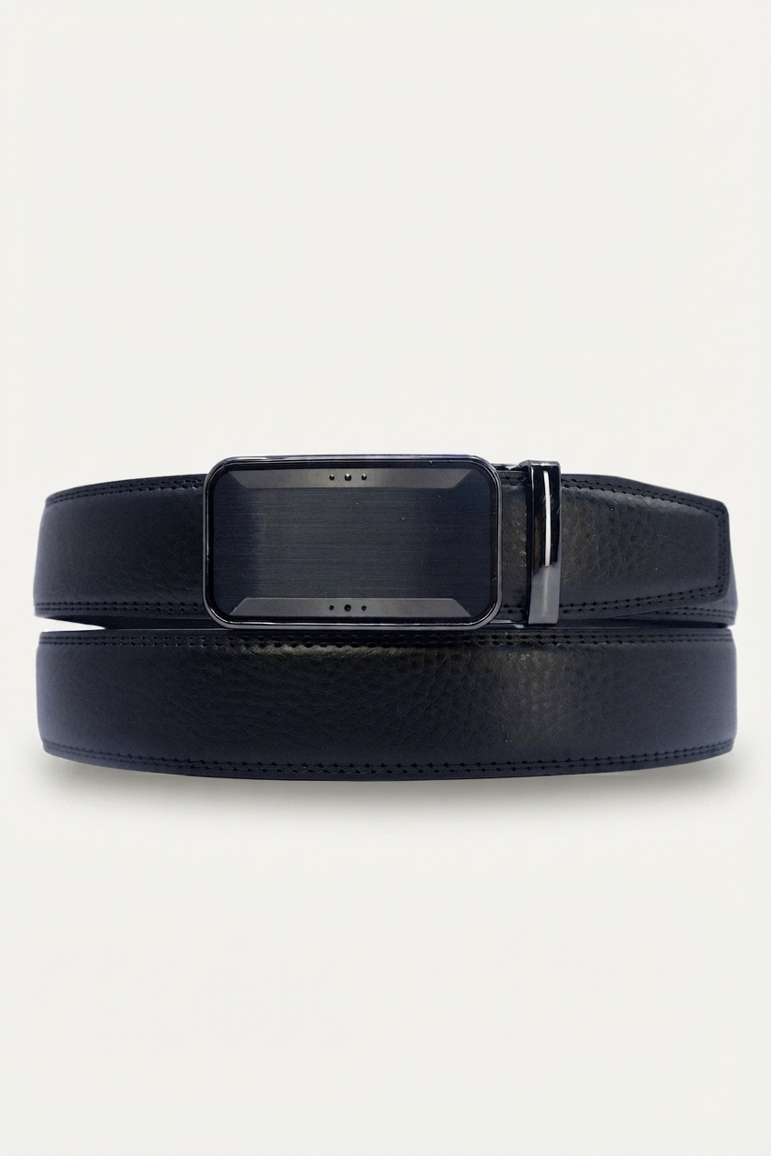 Grossiste JCL - Ceinture automatique pour homme sans trous largeur 35 mm en croûte de cuir de vachette