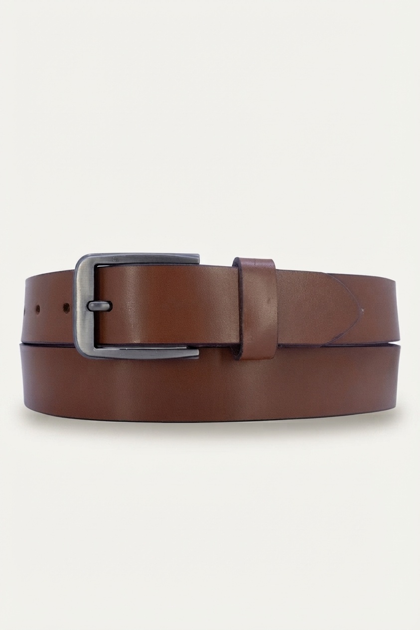 Grossiste JCL - Ceinture homme en croûte de cuir de vachette largeur 3,5 cm Fabriqué en Inde