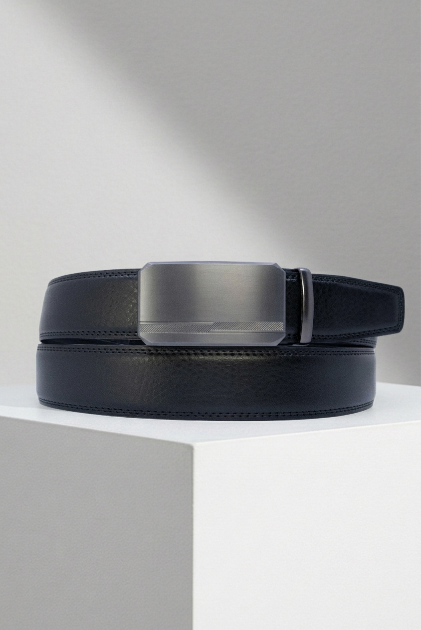 Wholesaler JCL - Men's automatic belt without holes, 35 mm wide, made of cowhide split leather