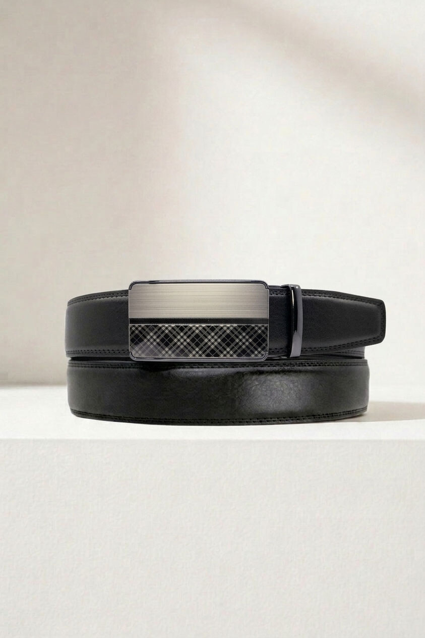 Grossiste JCL - Ceinture automatique homme sans trous largeur 35 mm en croûte de cuir de vachette