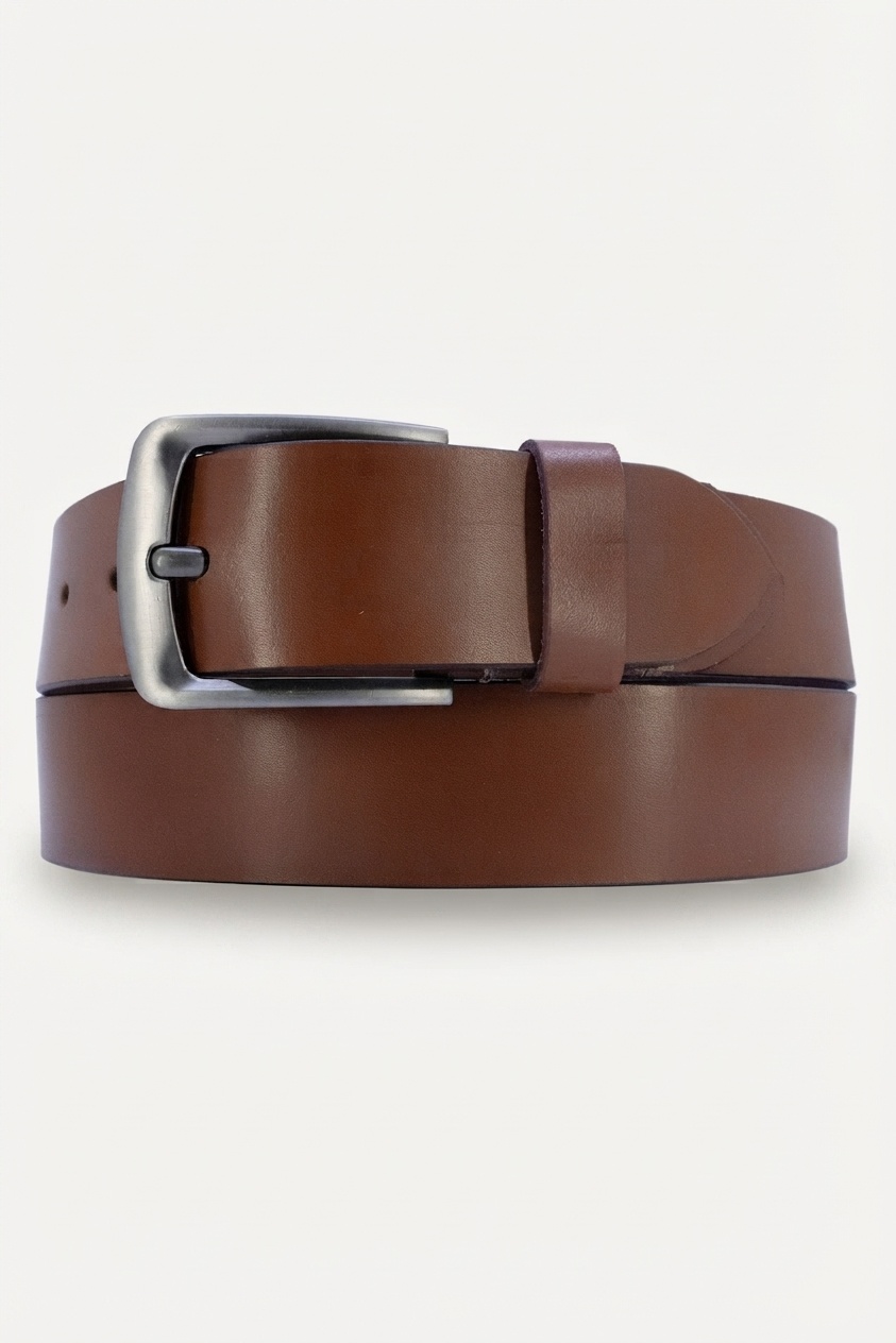 Grossiste JCL - Ceinture homme en croûte de cuir de vachette largeur 4 cm Fabriqué en Inde