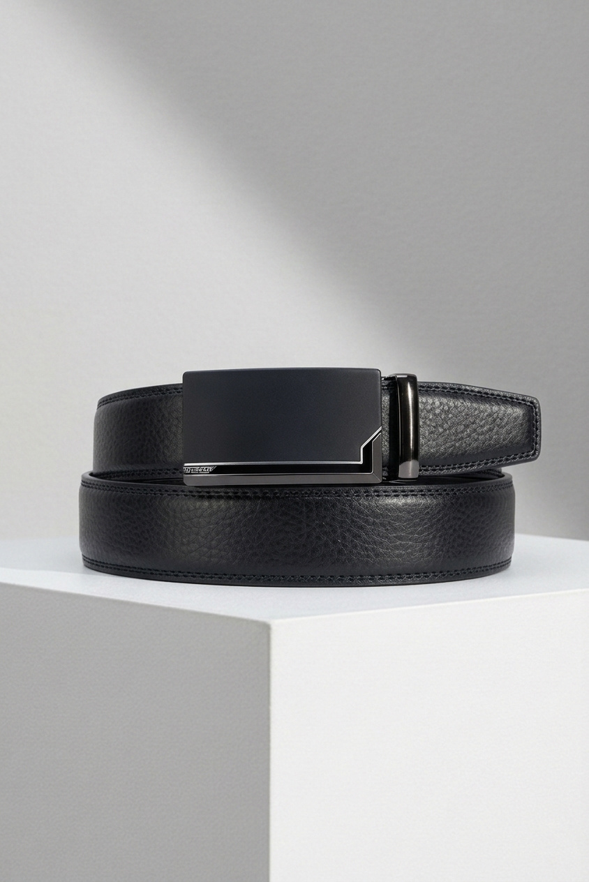 Wholesaler JCL - Men's automatic belt without holes, 35 mm wide, made of cowhide split leather