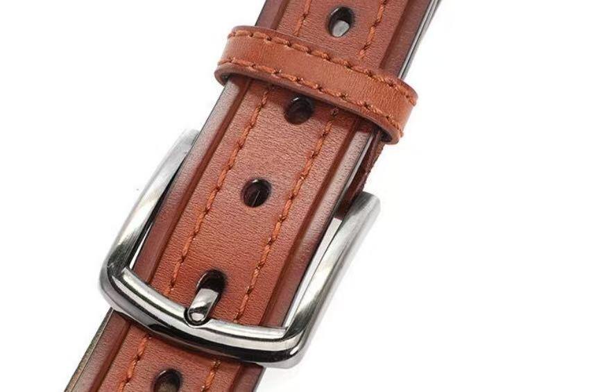 Mayorista JERRY.AMY - Cinturón de hombre de cuero genuino con hebilla de zinc, ancho 4 cm