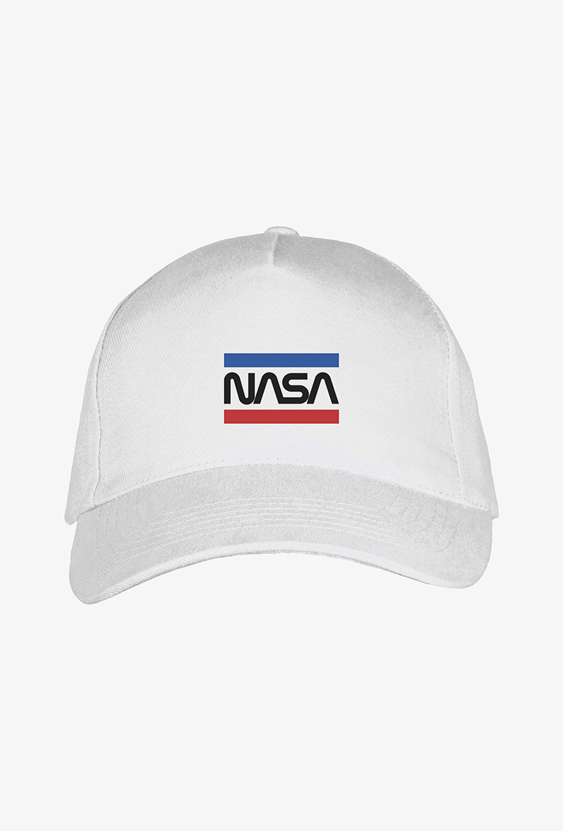 Grossiste Kapsul - Casquette adulte brodée NASA - Wormstripes blanc