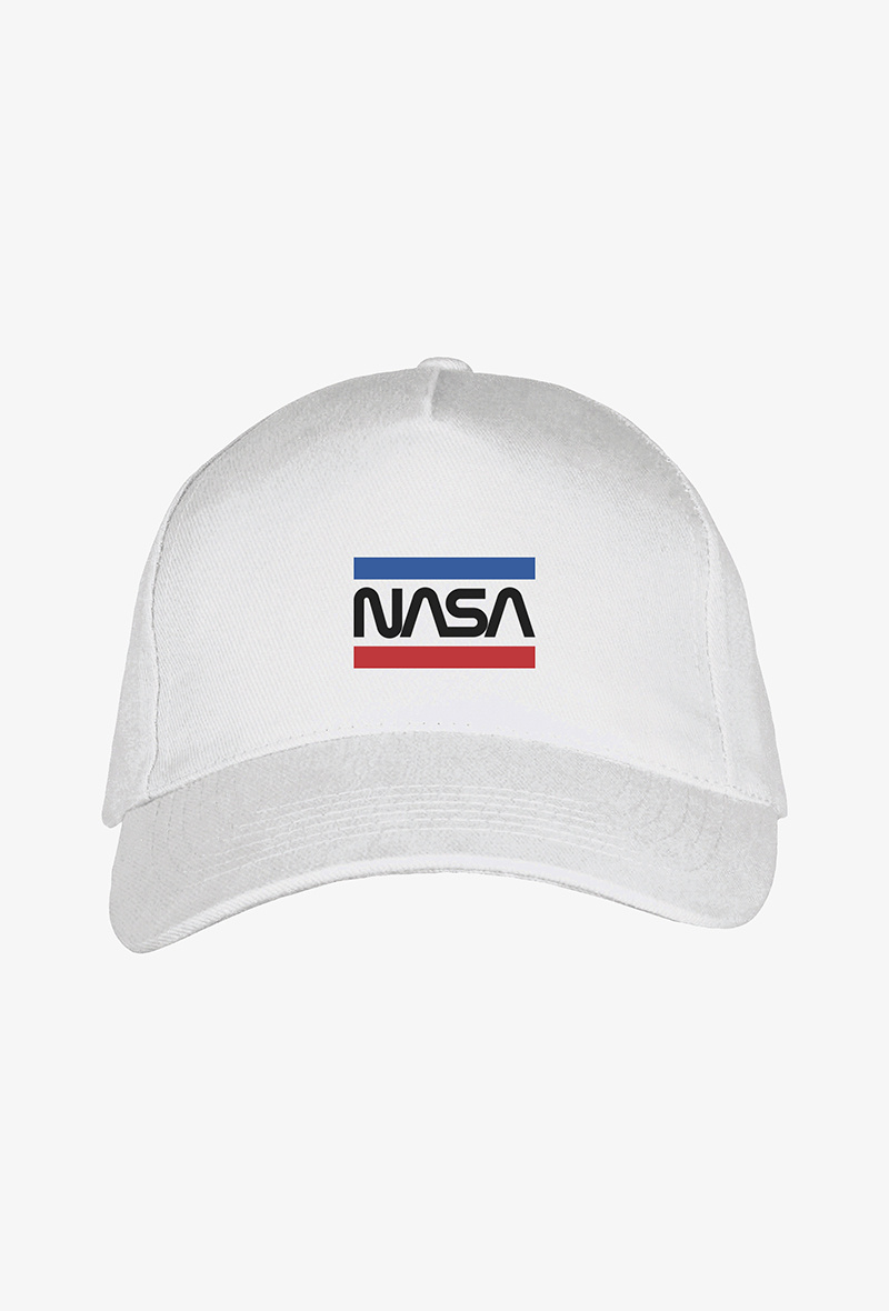 Grossiste Kapsul - Casquette adulte brodée NASA - Wormstripes blanc
