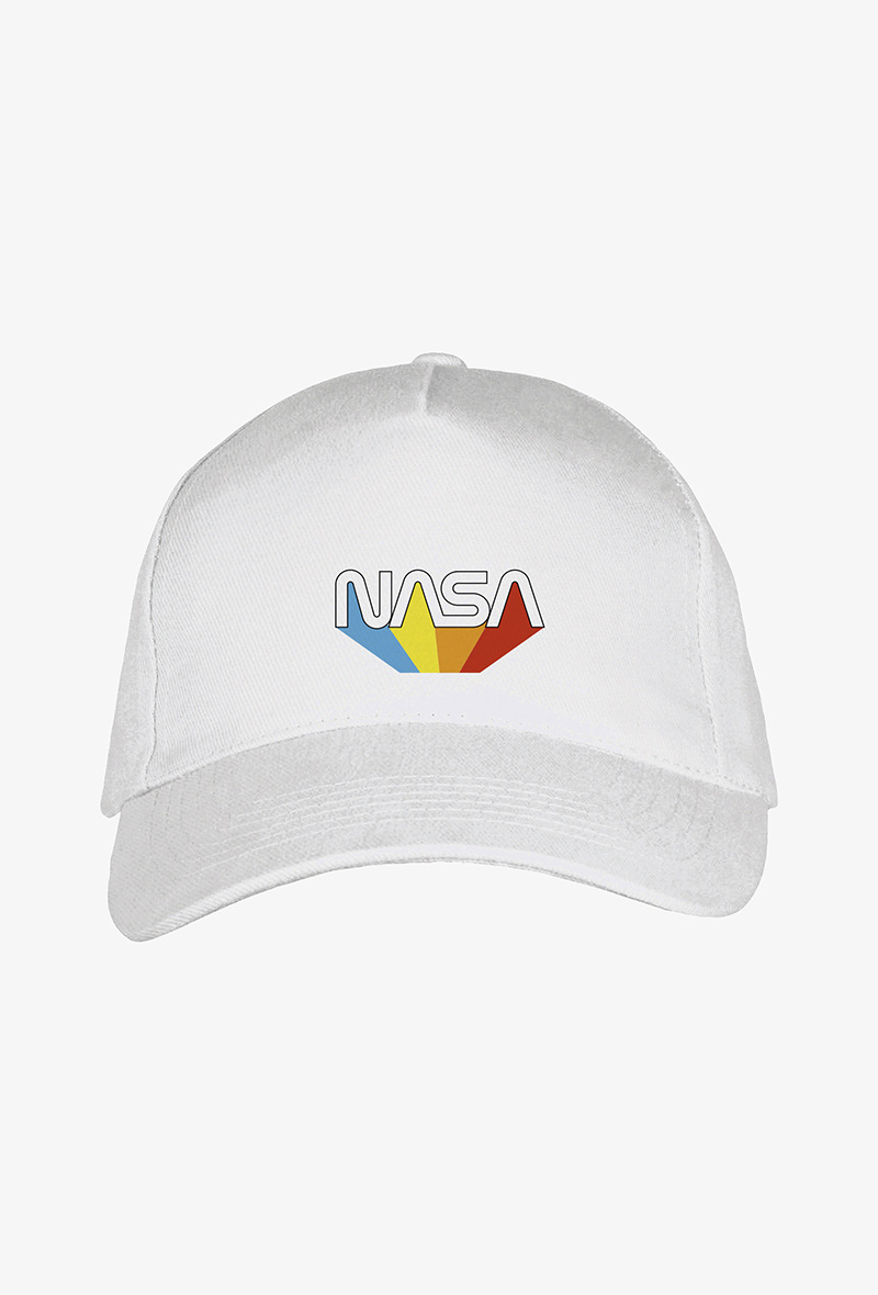 Grossiste Kapsul - Casquette adulte brodée NASA - Rainbow worm blanc