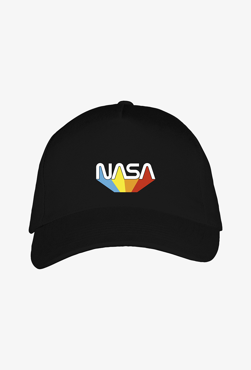 Grossiste Kapsul - Casquette adulte brodée NASA - Rainbow worm noir
