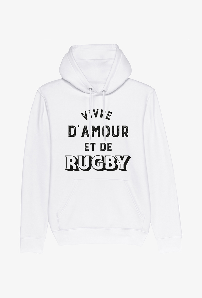 Wholesaler Kapsul - Sweat Blanc  - Vivre d'amour et de rugby