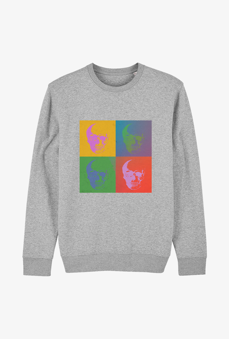 Grossiste Kapsul - Sweat Adulte gris - Skull pop