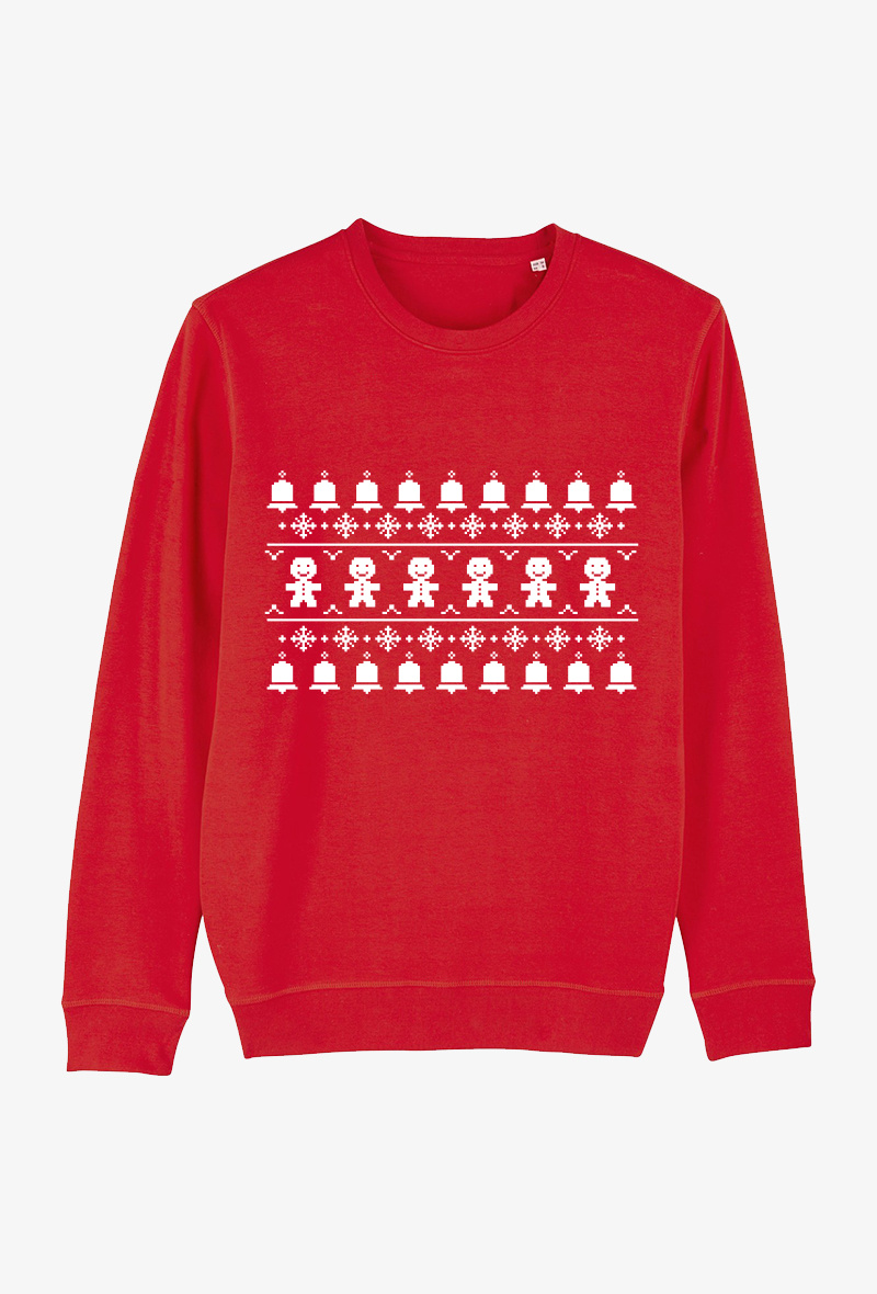 Wholesaler Kapsul - Sweat Adulte Rouge COTON BIOLOGIQUE - Pattern Noël