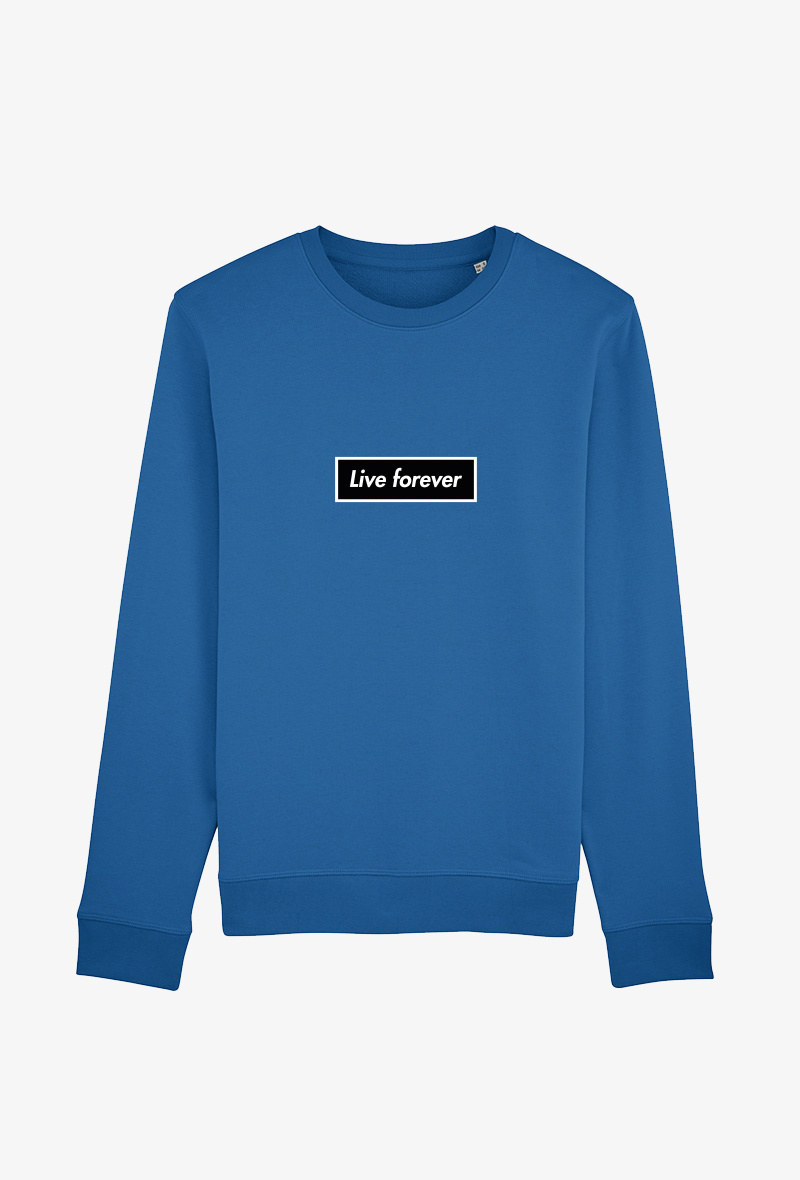 Grossiste Kapsul - Sweat Adulte Bleu royal - Live forever
