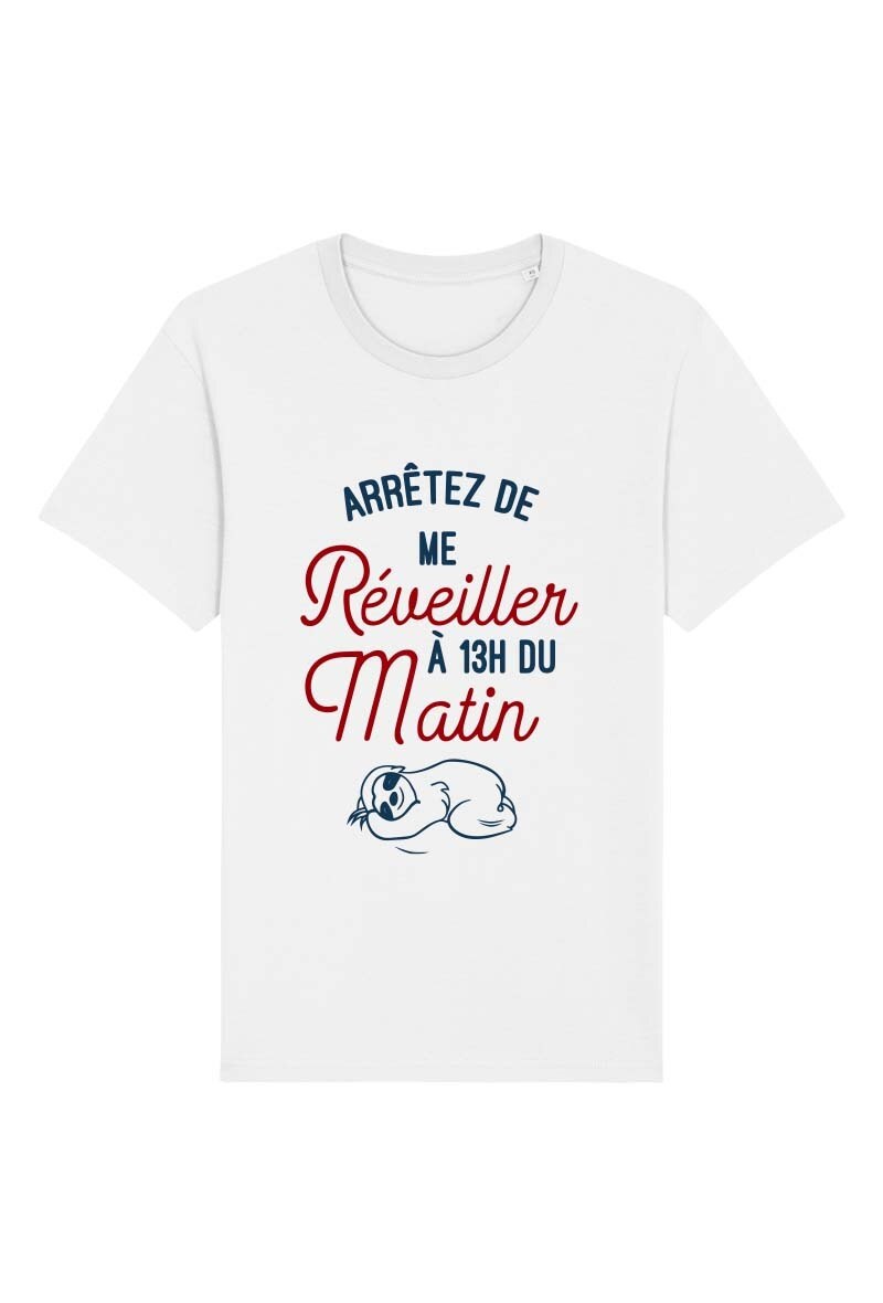 Grossiste Kapsul - T-shirt adulte Homme - Arrêtez de me réveiller à 13H du matin