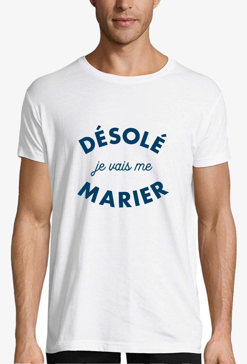 Grossiste Kapsul - T-shirt  adulte Homme - Désolé je vais me marier