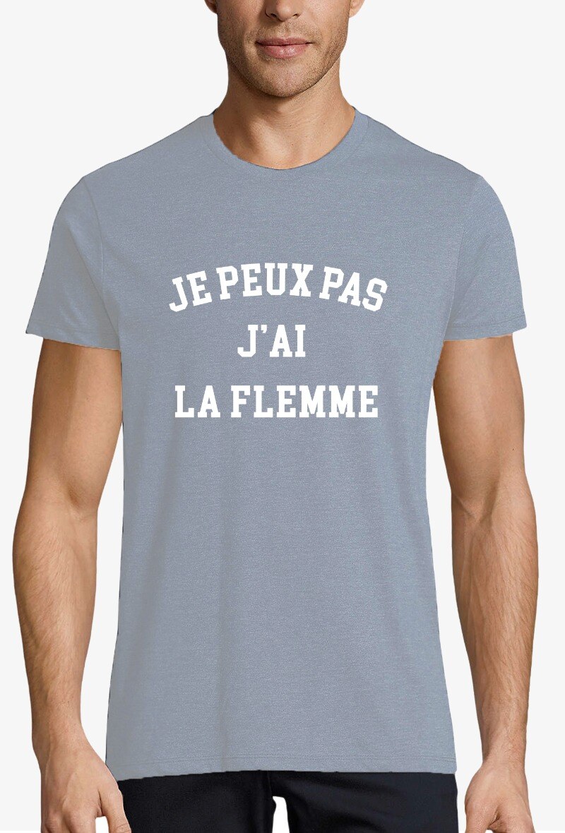 Grossiste Kapsul - T-shirt  adulte Homme - Je peux pas j'ai la flemme