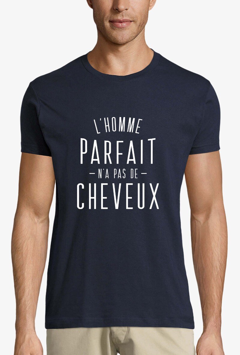 Grossiste Kapsul - T-shirt  adulte Homme - L'homme parfait n'a pas de cheveux