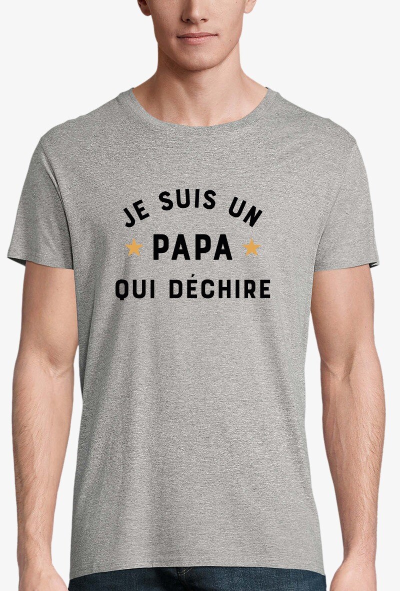 Grossiste Kapsul - T-shirt  bio adulte Homme - Je suis un Papa qui déchire
