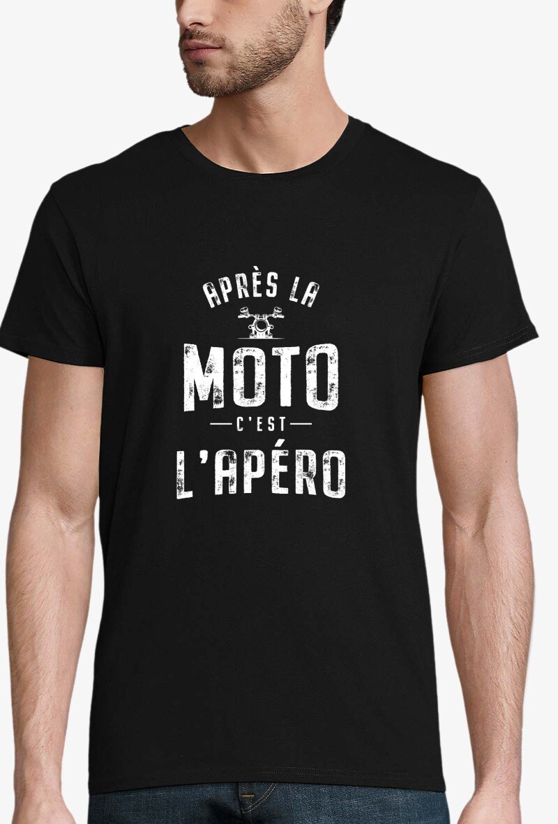 Großhändler Kapsul - Herren Erwachsenen T-Shirt - Nach dem Motorradfahren ist es Zeit für den Aperitif