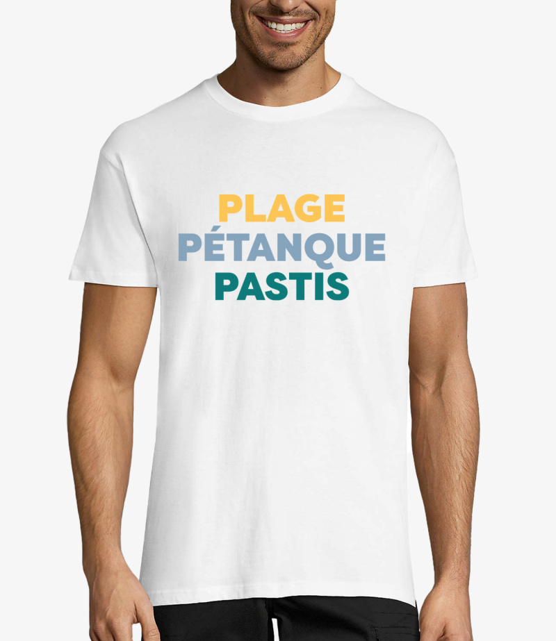 Grossiste Kapsul - T-shirt Homme - Plage pétanque pastis