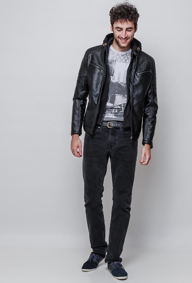 Wholesaler Kaygo - Fake leather jacket with hood