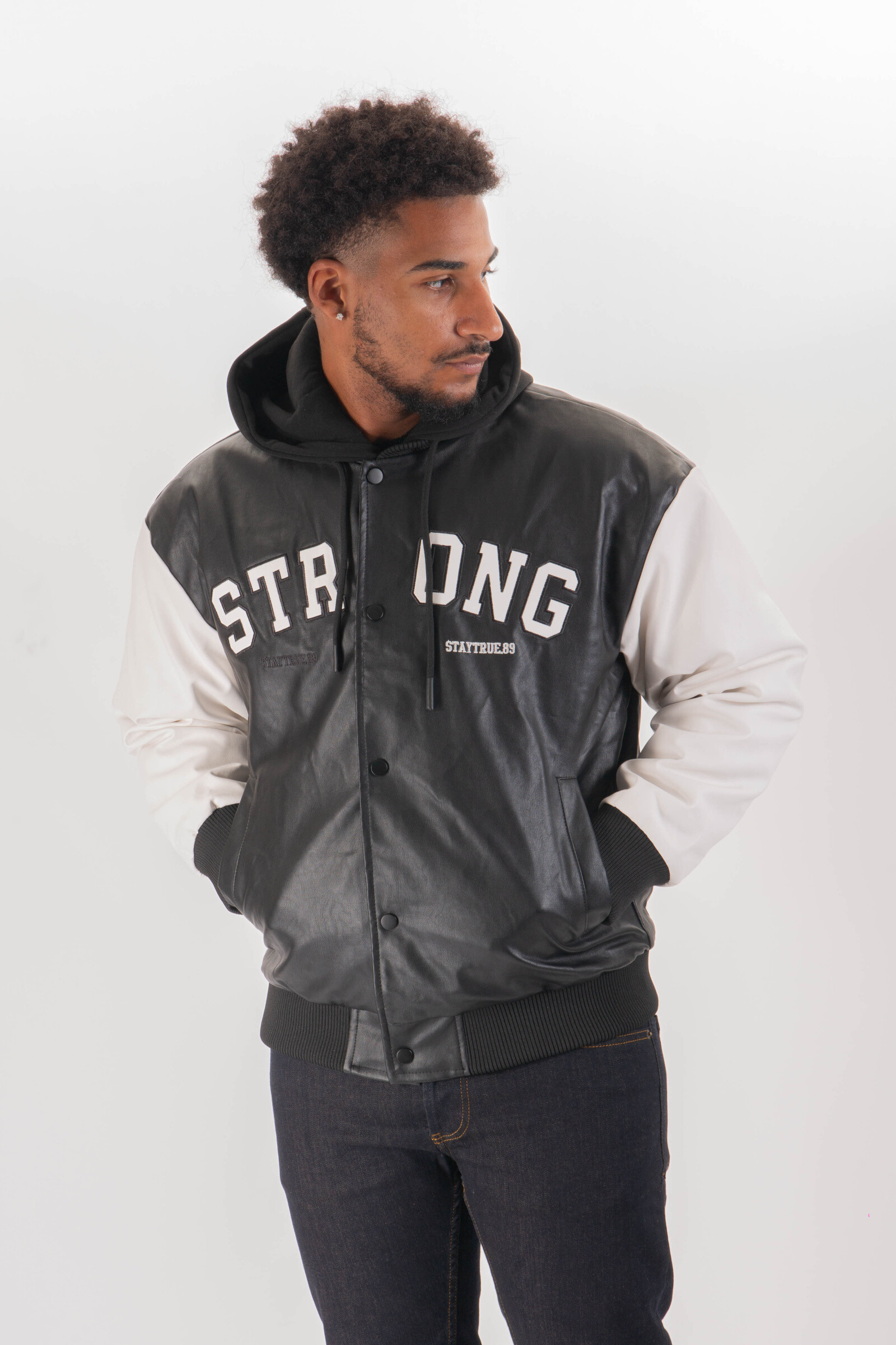 Wholesaler Kenzarro - Faux leather jacket with removable hood