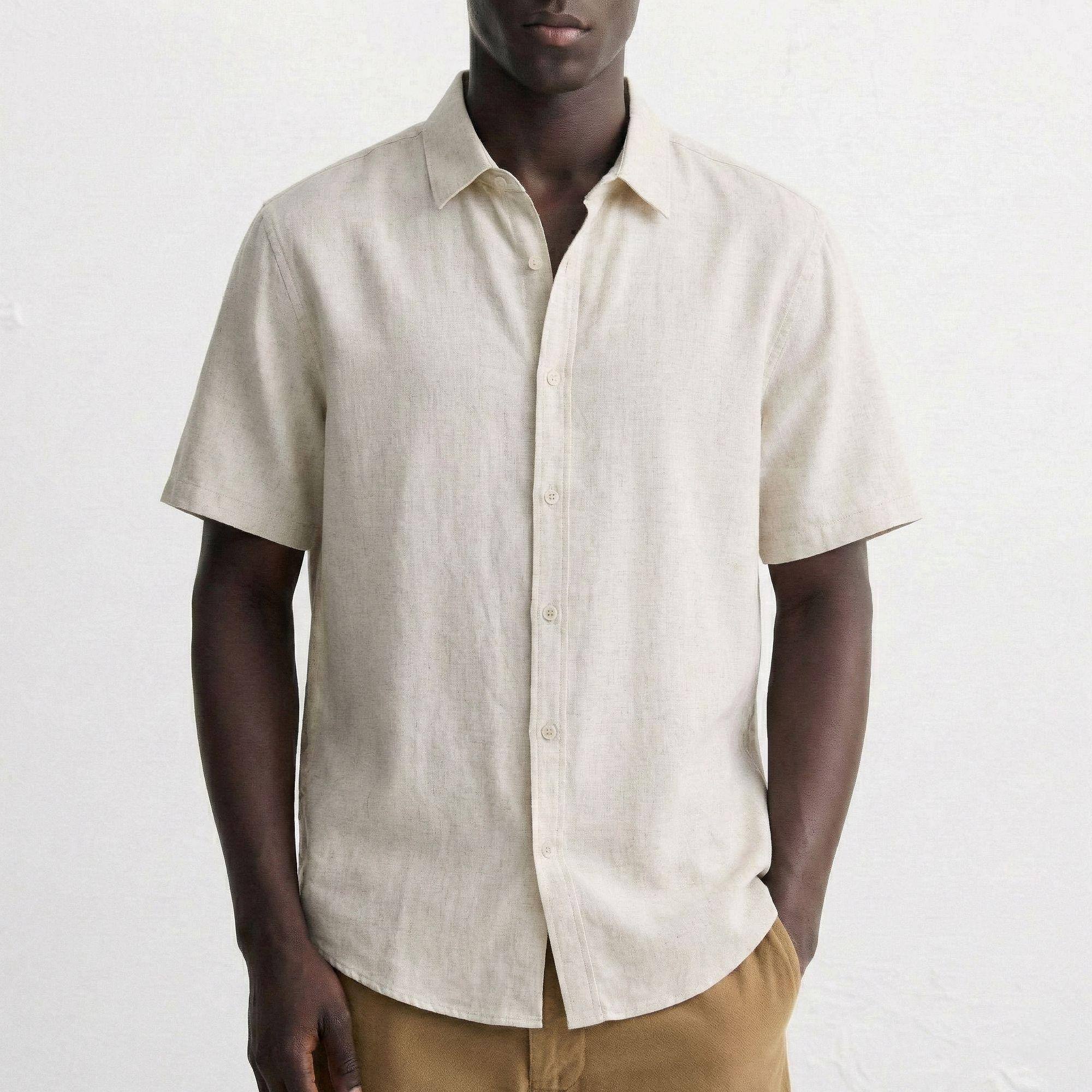 Mayorista KZR - Camisa de lino de manga corta