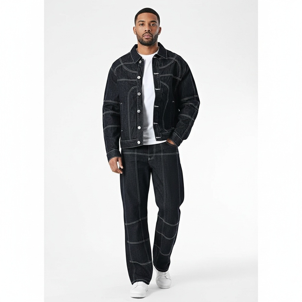 Wholesaler KZR - Contrasting Stitching Jacket & Pants Set