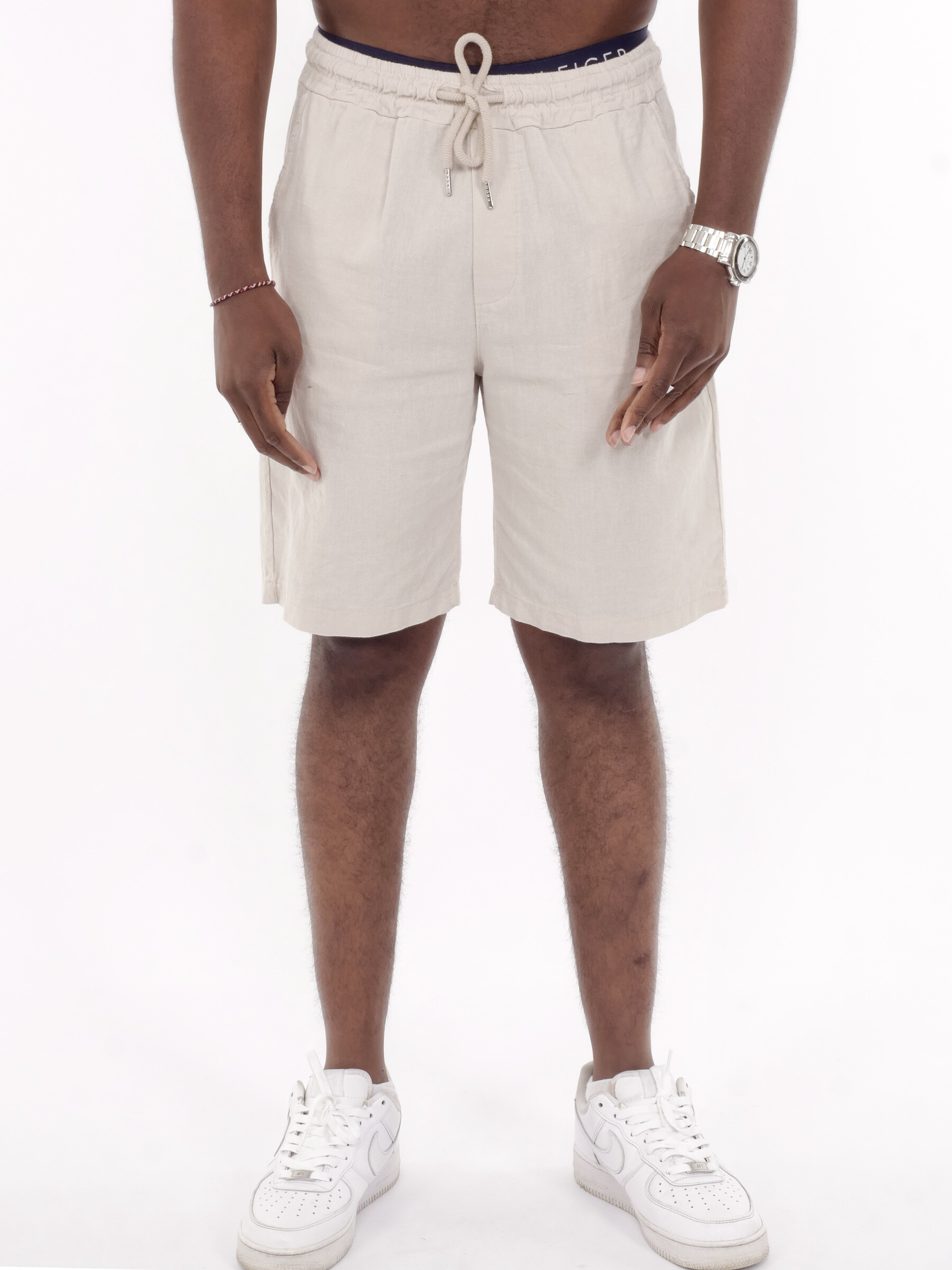 Wholesaler Kenzarro - COTTON LINEN BERMUDA SHORTS, ELASTIC WAISTBAND WITH DRAWSTRING