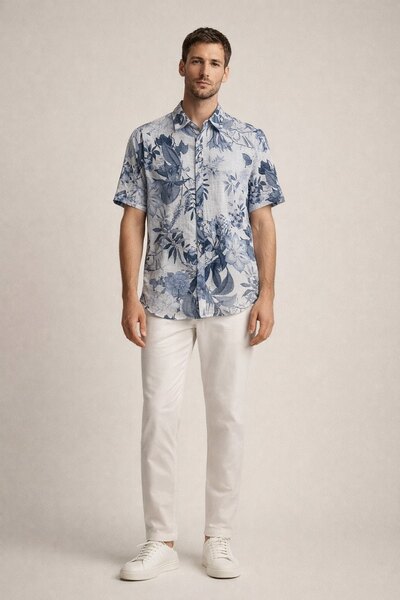 Wholesaler KIS₂ - MEN'S FLORAL PRINT SHORT SLEEVE SHIRT WITH BUTTON-DOWN COLLAR COMFORTABLE AVAILABLE IN SIZES Wholesaler KIS₂ - MEN'S FLORAL PRINT SHORT SLEEVE SHIRT WITH BUTTON-DOWN COLLAR COMFORTABLE AVAILABLE IN SIZES