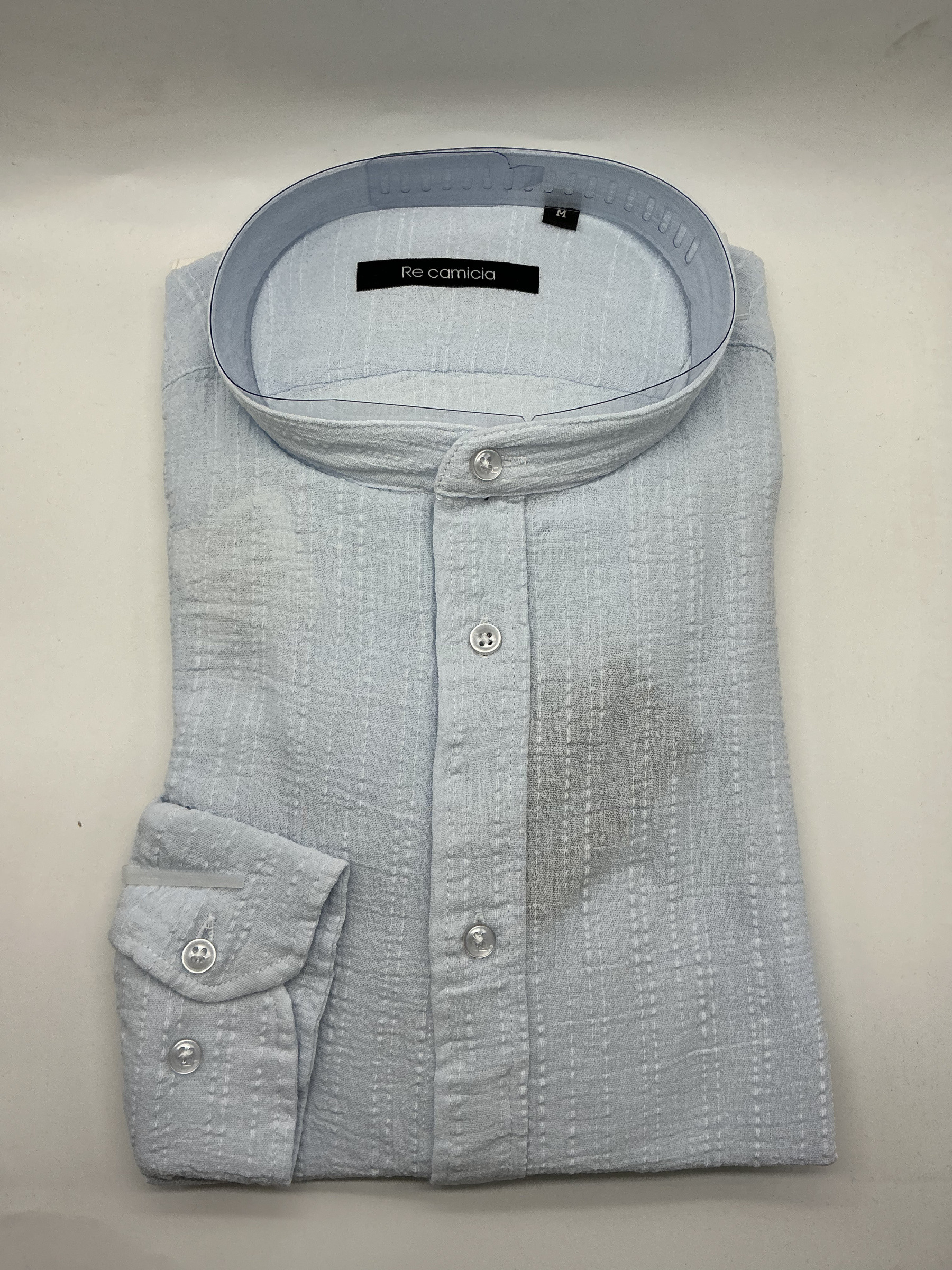 Grossiste KIS₂ - CHEMISE HOMME EN LIN MÉLANGÉ CONFORTABLE COL MAO MANCHES LONGUES BOUTONS FRONTAUX COULEUR UNIE AVEC TAILLES