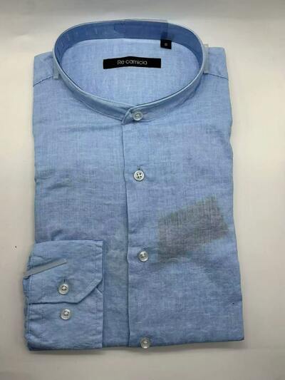 Wholesaler KIS₂ - MEN'S SHIRT IN COMFORTABLE LINEN BLEND MANDARIN COLLAR LONG SLEEVES FRONT BUTTONS SOLID COLOR WITH SIZES Wholesaler KIS₂ - MEN'S SHIRT IN COMFORTABLE LINEN BLEND MANDARIN COLLAR LONG SLEEVES FRONT BUTTONS SOLID COLOR WITH SIZES