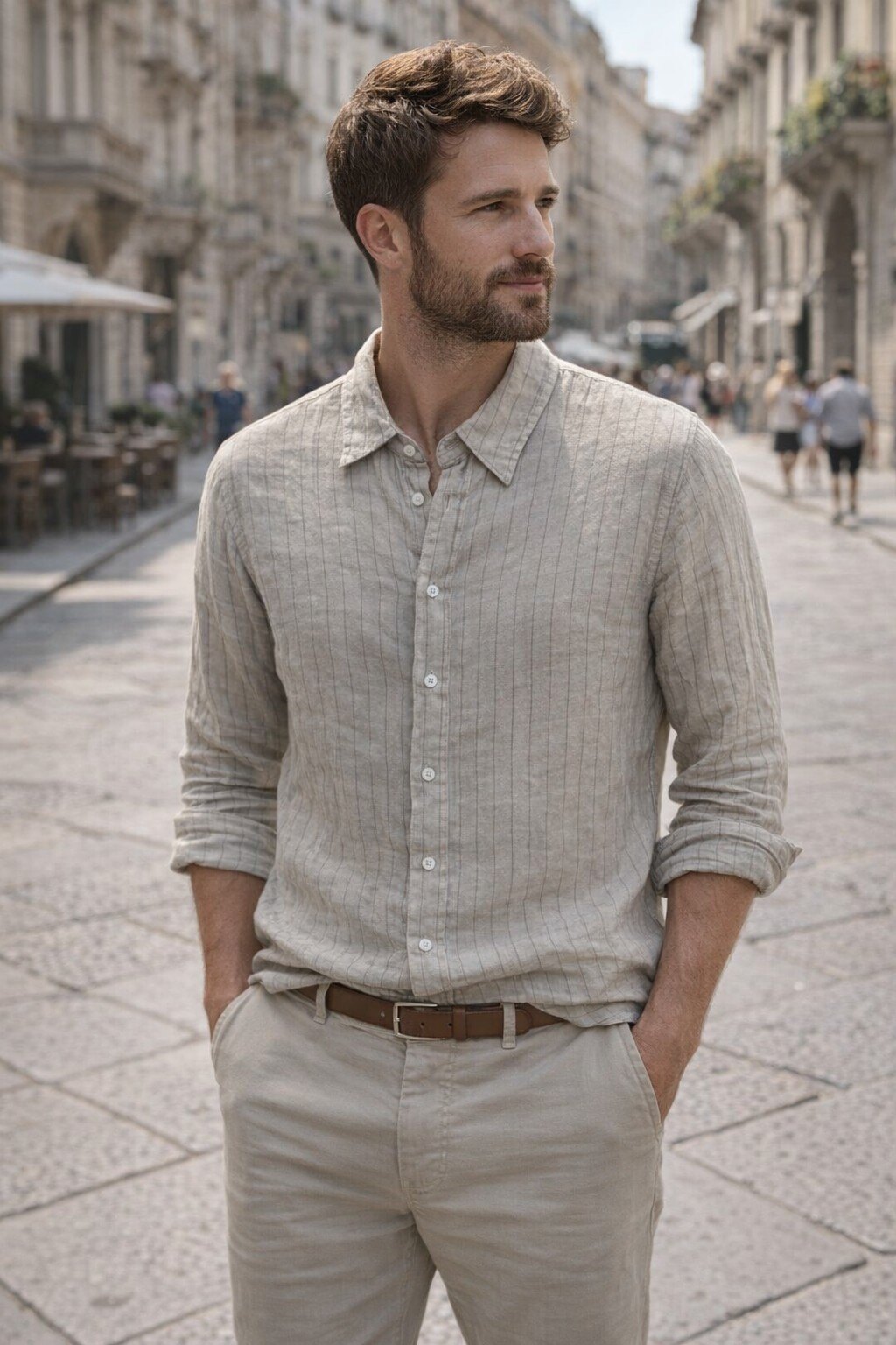 Mayorista KIS₂ - CAMISA DE HOMBRE CON ESTAMPADOS EN LINO CÓMODO MANGA LARGA BOTONES FRONTALES CON TALLAS