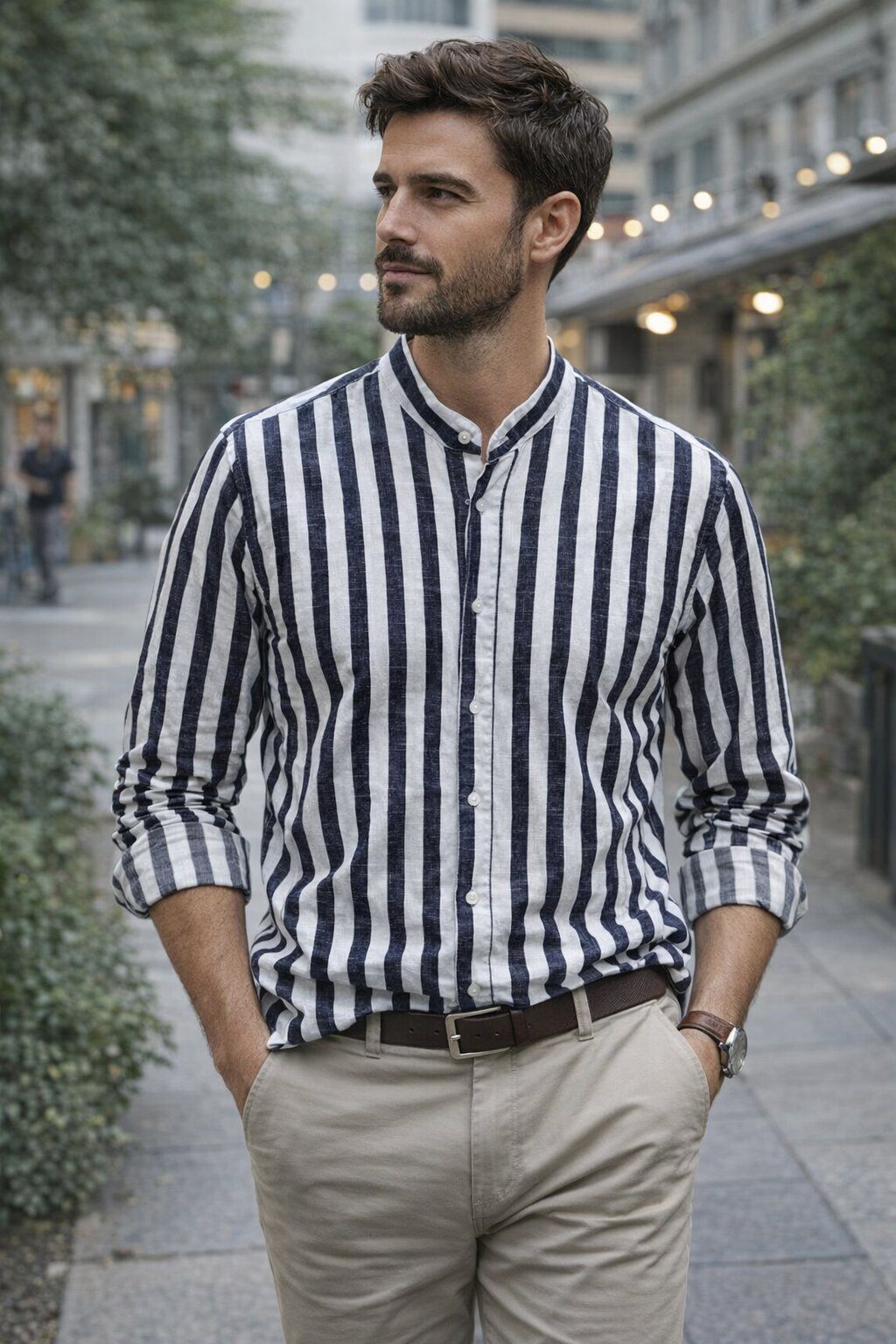 Wholesaler KIS₂ - MEN'S LINEN SHIRT WITH STRIPES