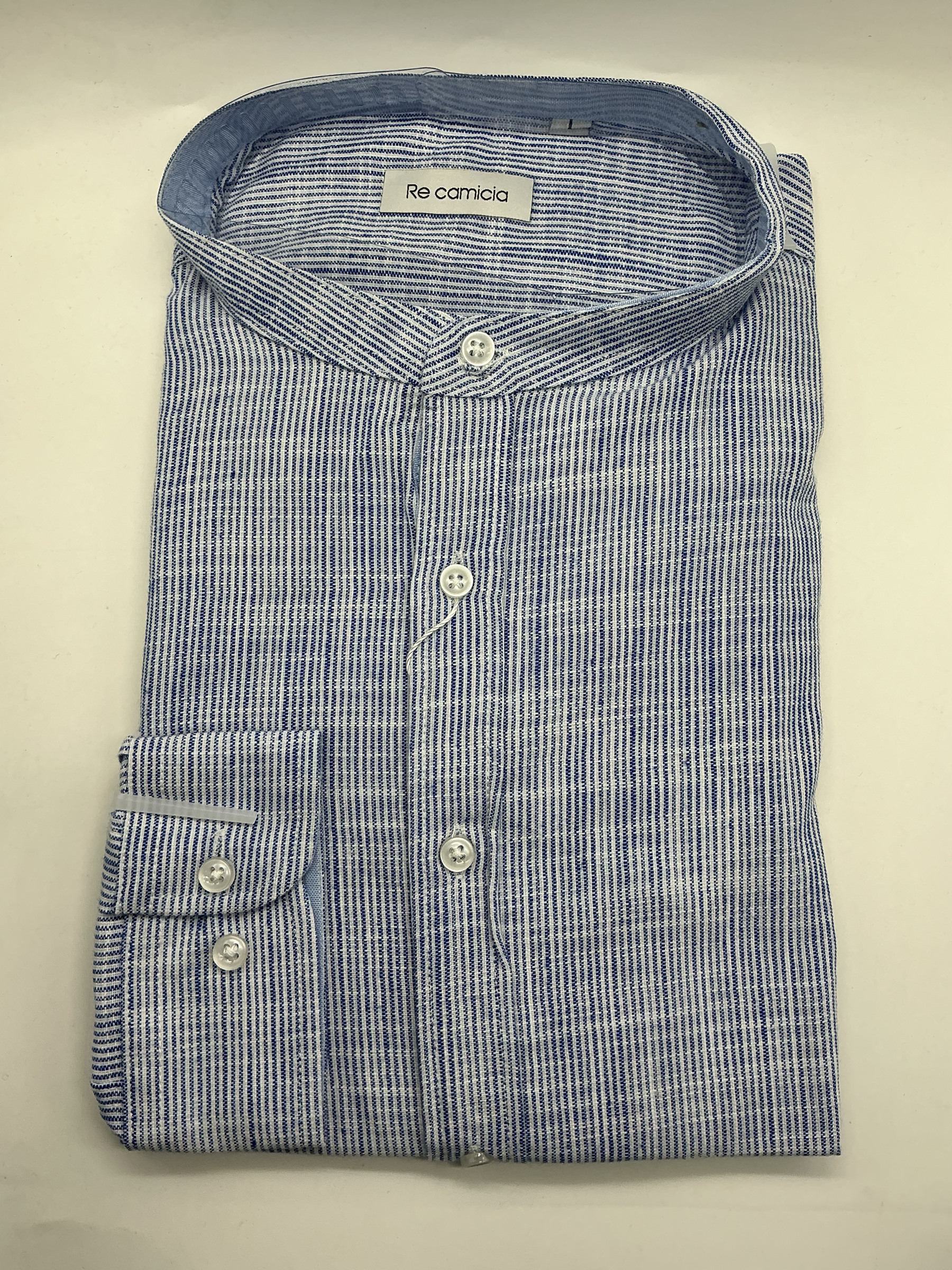 Mayorista KIS₂ - CAMISA DE HOMBRE EN MEZCLA DE LINO CÓMODA CUELLO MAO MANGA LARGA BOTONES FRONTALES CON TALLAS
