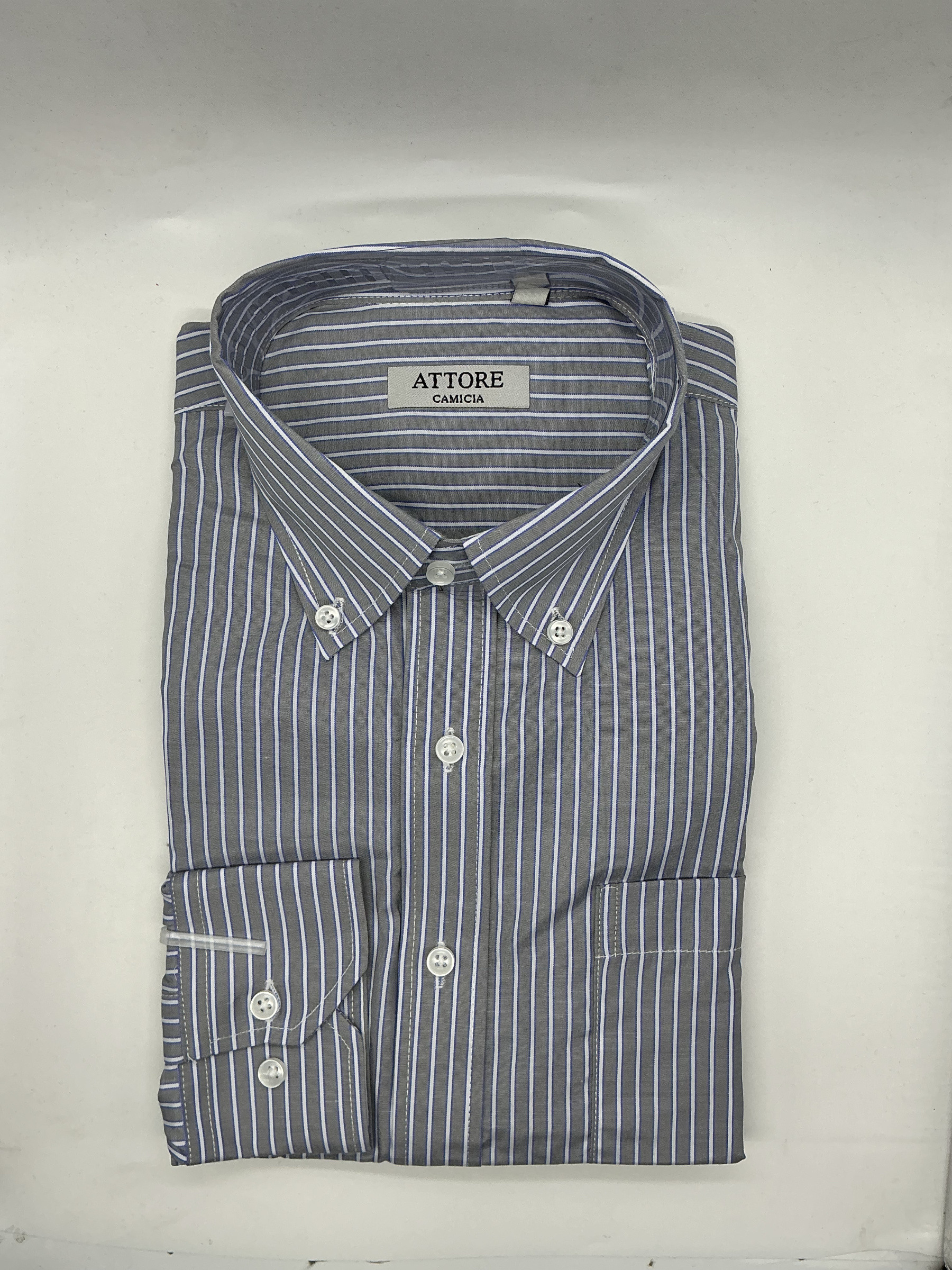 Grossiste KIS₂ - CHEMISE HOMME À RAYURES MANCHES LONGUES VENTE EN LOT TAILLE 39-46