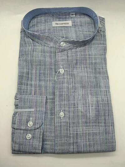 Wholesaler KIS₂ - MEN'S SHIRT IN COMFORTABLE LINEN BLEND MANDARIN COLLAR LONG SLEEVES FRONT BUTTONS WITH SIZES Wholesaler KIS₂ - MEN'S SHIRT IN COMFORTABLE LINEN BLEND MANDARIN COLLAR LONG SLEEVES FRONT BUTTONS WITH SIZES