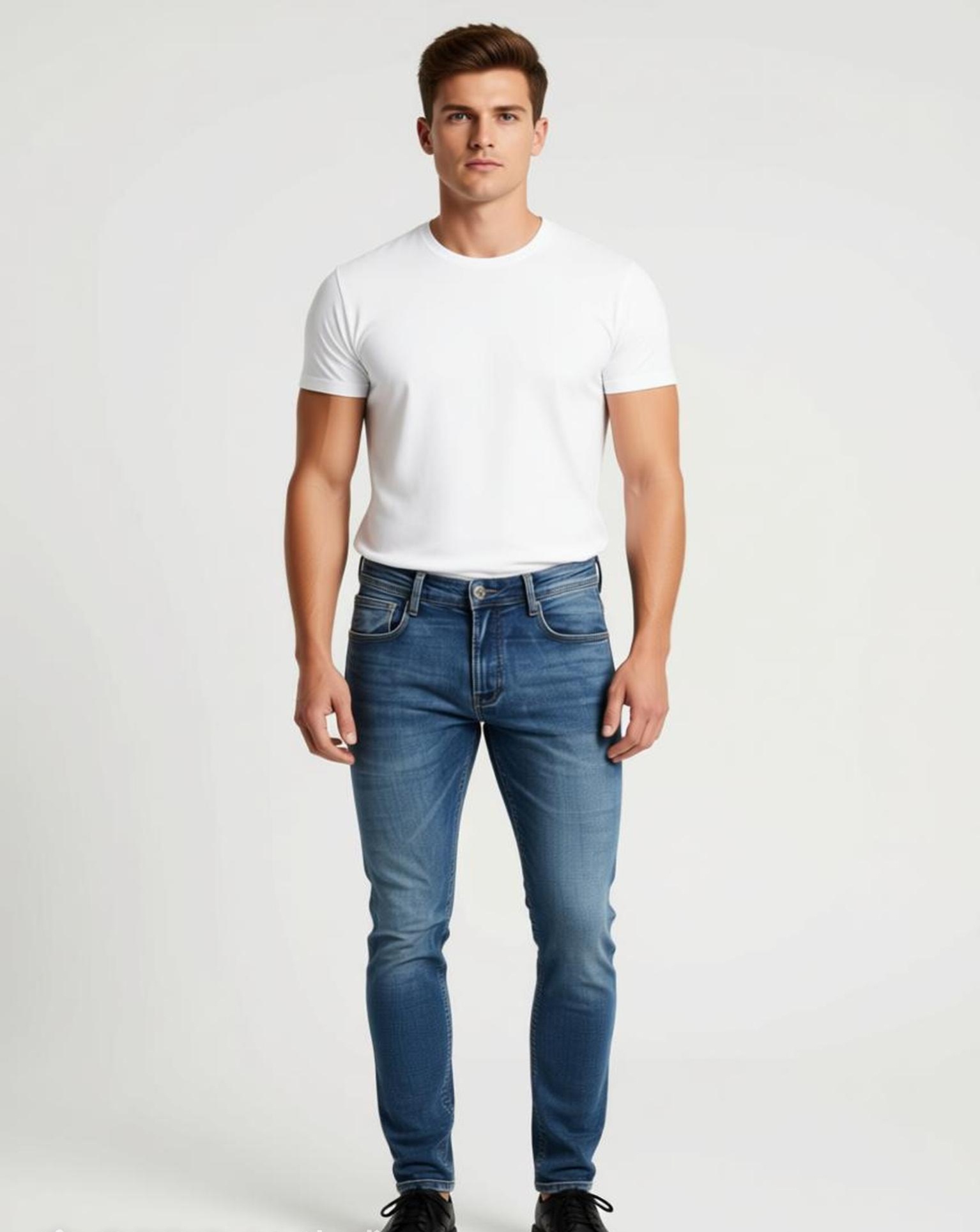 Großhändler KIS₂ - HERRENJEANS MIT HINTER- UND VORDERTASCHEN, EINHEITLICHE FARBE, IN GRÖSSEN ERHÄLTLICH