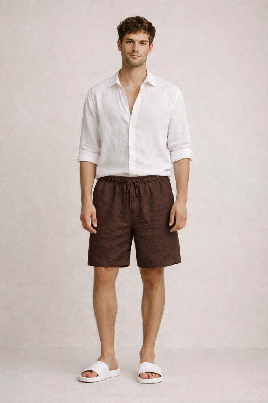 Großhändler KIS₂ - KLASSISCHE HERREN-BERMUDAS AUS REINEM LEINEN MIT TASCHEN