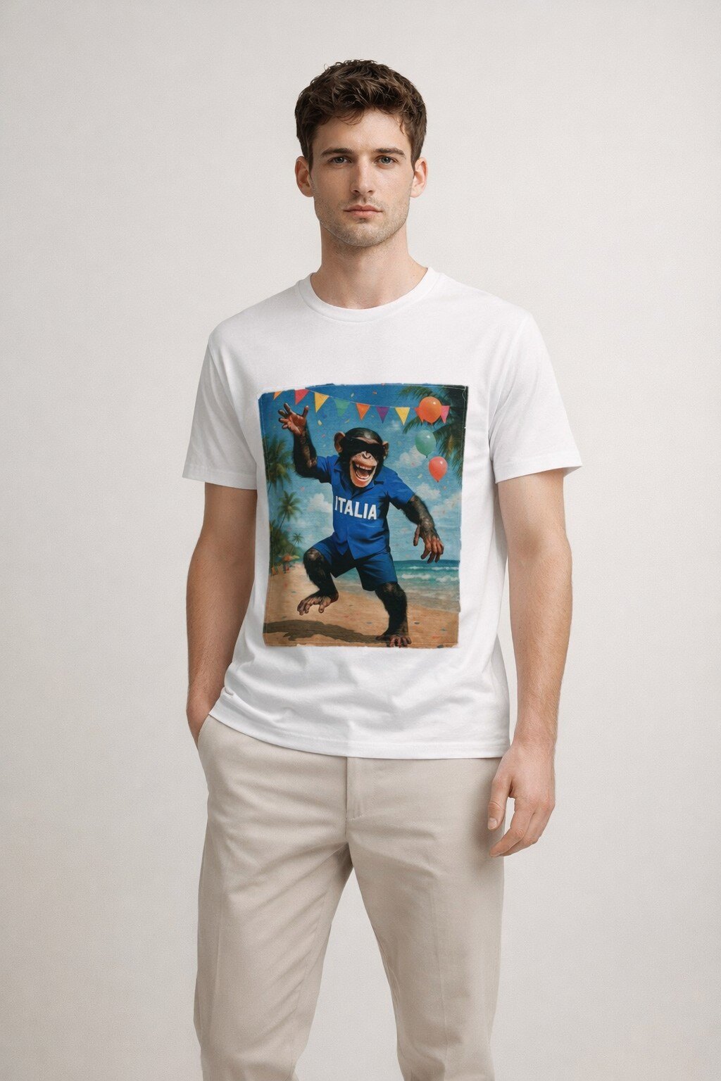 Mayorista KIS₂ - CAMISETA CASUAL PARA HOMBRE CON ESTAMPADO EN LA TELA MANGA CORTA CUELLO REDONDO CON TALLAS