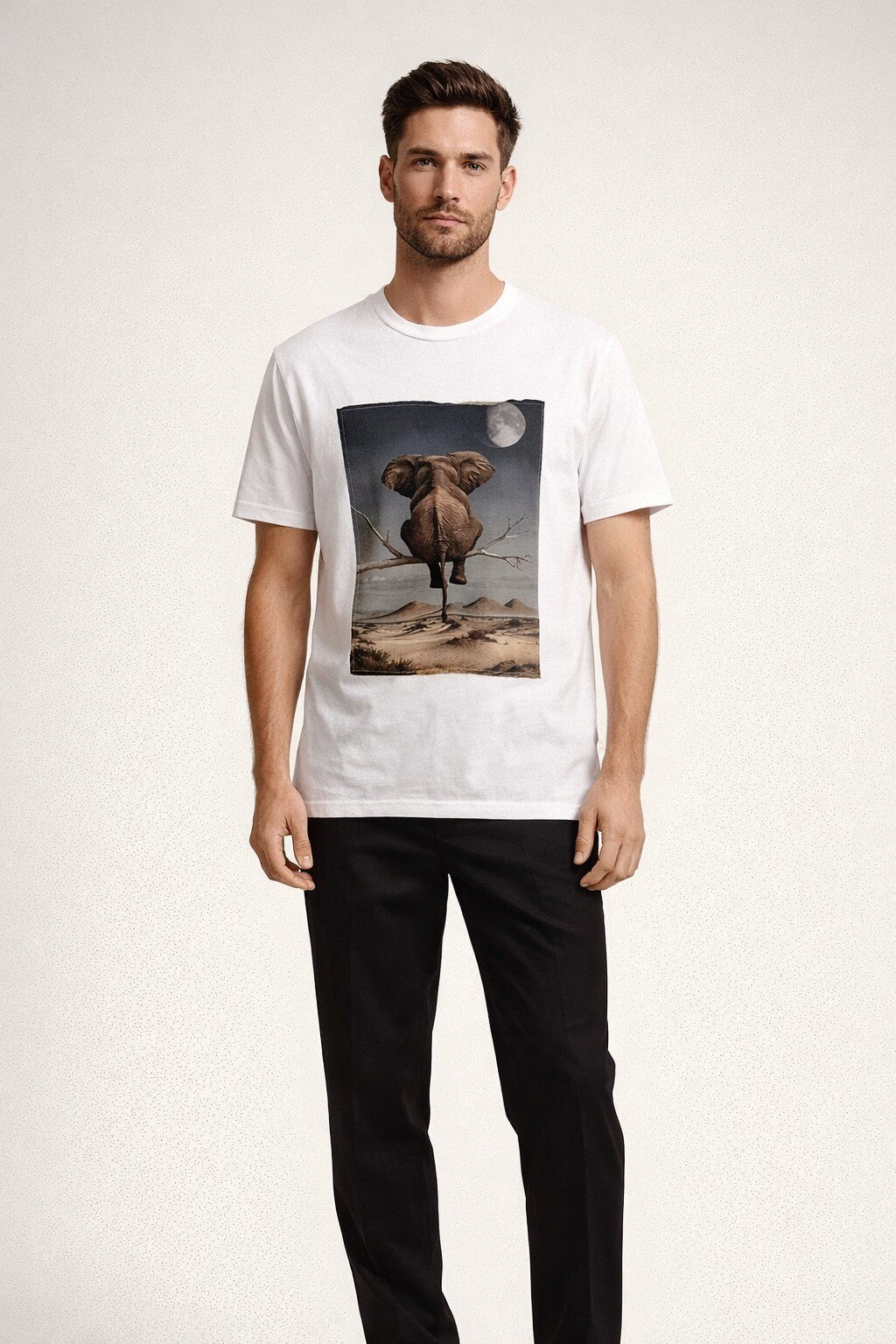 Mayorista KIS₂ - CAMISETA CASUAL PARA HOMBRE CON ESTAMPADO EN EL TEJIDO MANGA CORTA CUELLO REDONDO CON TALLAS