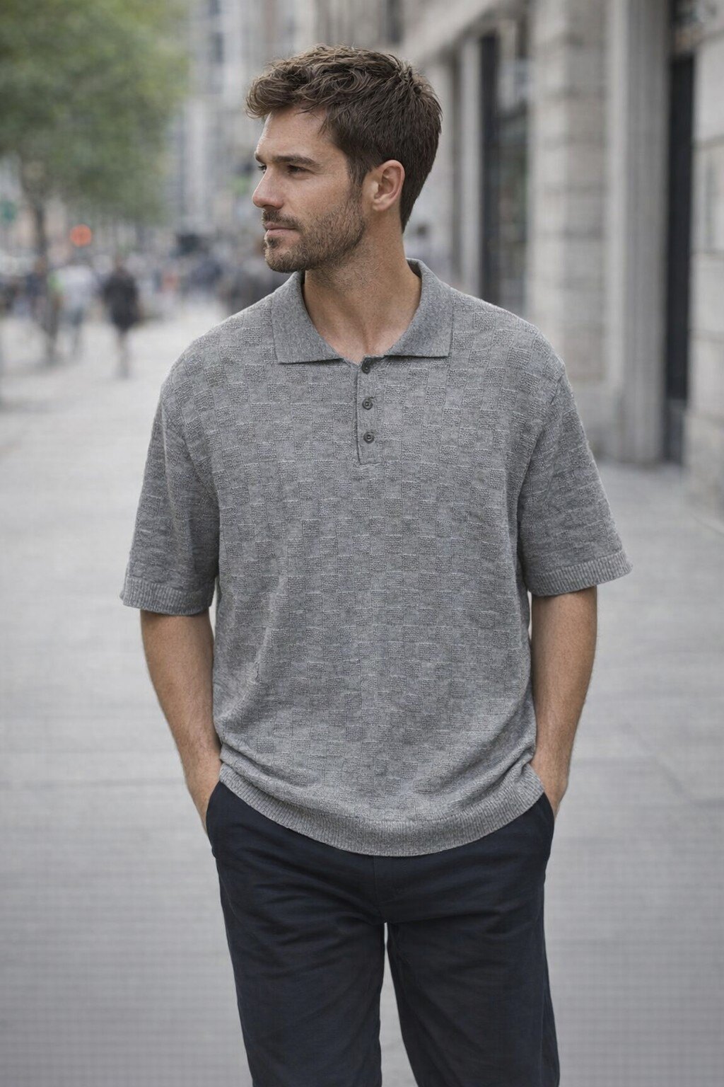 Großhändler KIS₂ - HERREN T-SHIRT MIT KURZEN ÄRMELN, KRAGEN UND KNÖPFEN IN GRÖSSEN ERHÄLTLICH