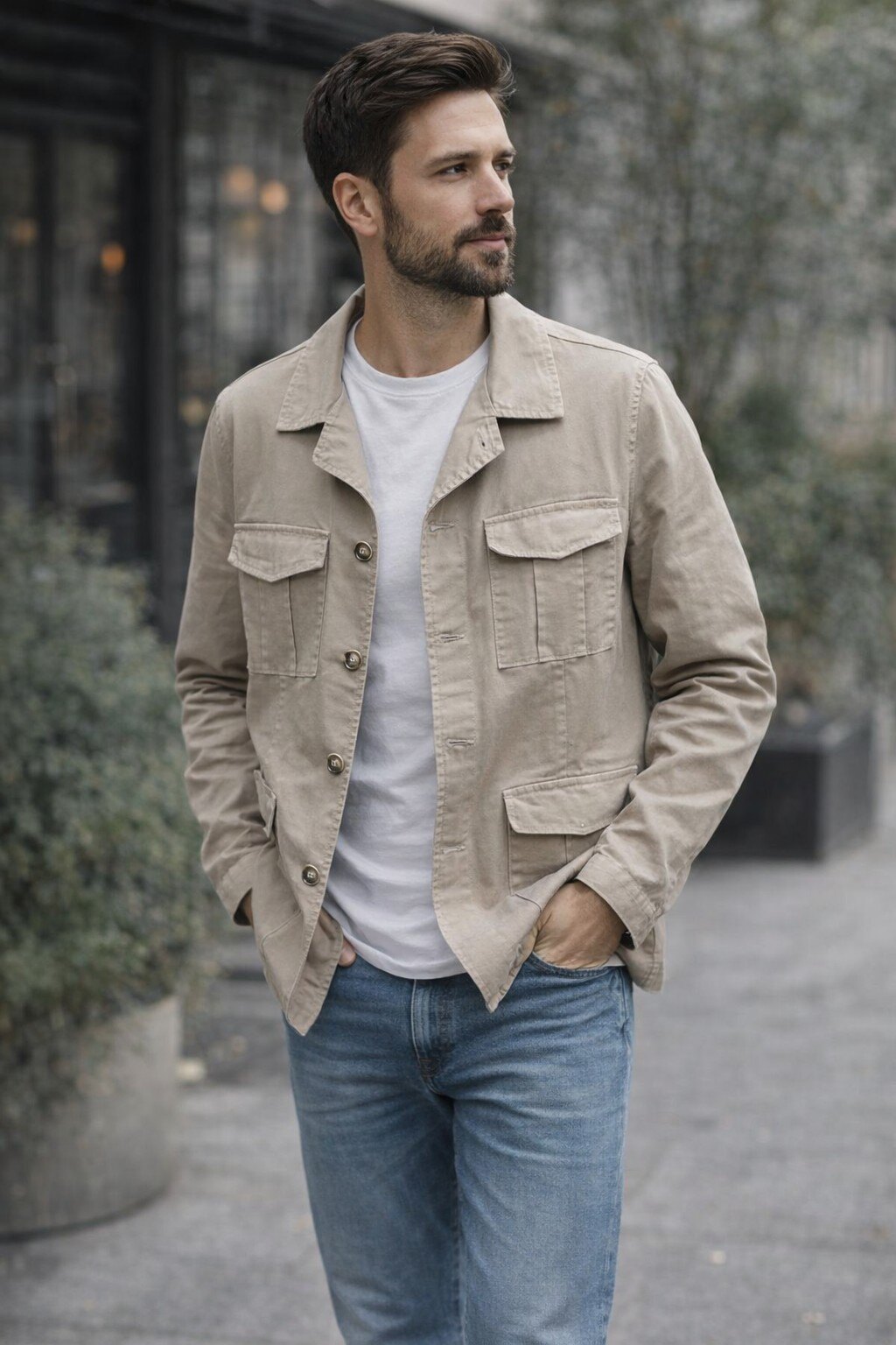 Großhändler KIS₂ - HERRENJACKE MIT KNÖPFEN UND TASCHEN LANGARM MIT KRAGEN EINHEITSFARBE IN GRÖSSEN ERHÄLTLICH