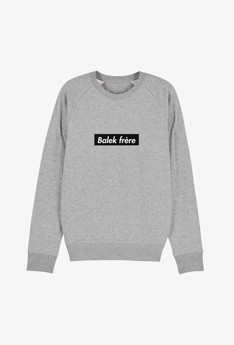 Großhändler Koloris - Grauer Pullover - Achtung Bruder