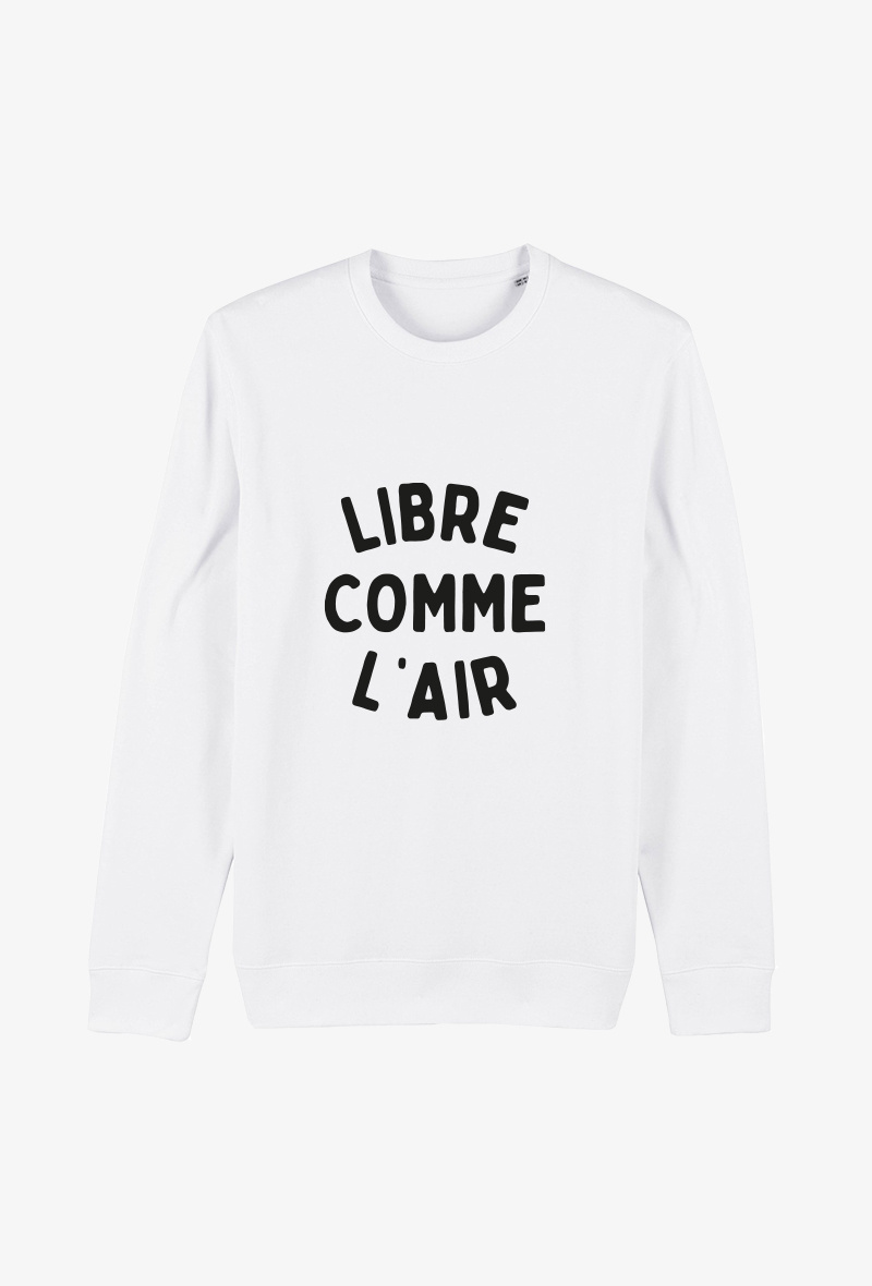 Großhändler Koloris - Weißer Erwachsenen-Sweatshirt - Frei wie die Luft