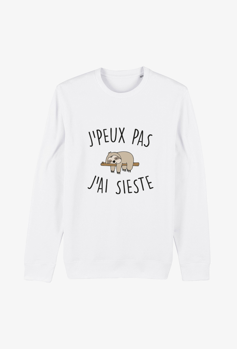 Großhändler Koloris - Weißer Erwachsenen-Sweatshirt - Ich kann nicht, ich habe Mittagsschlaf