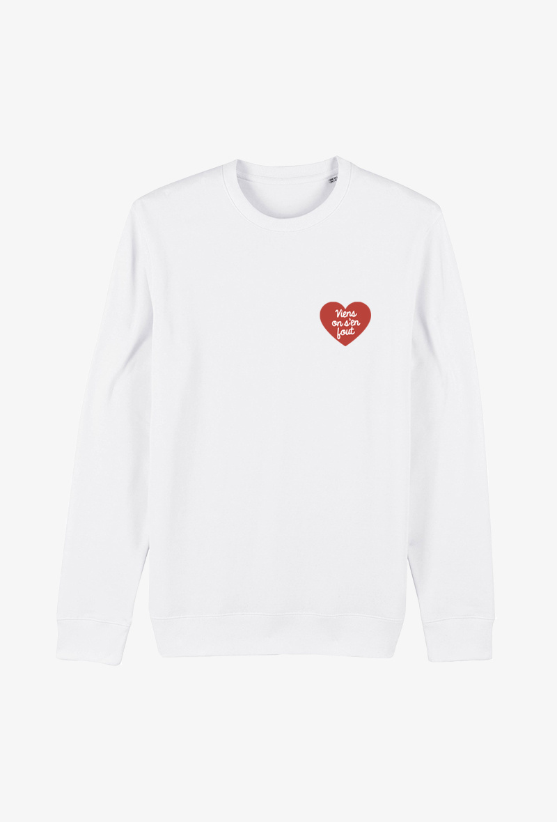 Großhändler Koloris - Weißer Erwachsenen-Sweatshirt - komm, es ist uns egal
