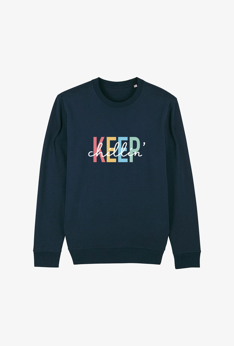 Großhändler Koloris - Erwachsenen-Sweatshirt Marine - Keep chillin