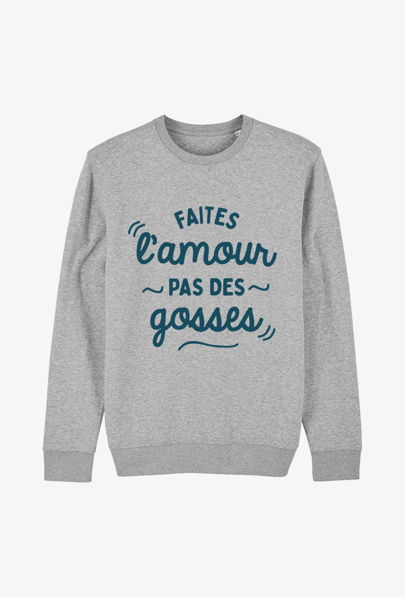 Großhändler Koloris - Erwachsenen Grauer Pullover - Mach Liebe, nicht Kinder